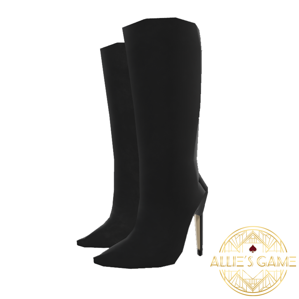 Boss Babe Knee High Black Boots - Decentraland Marketplace