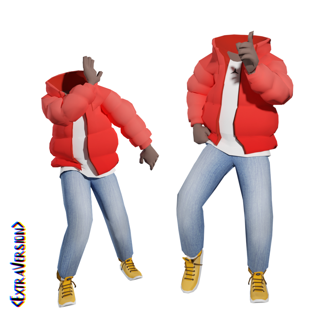 Red Jacket ootd by ExtraVersion Decentraland Marketplace